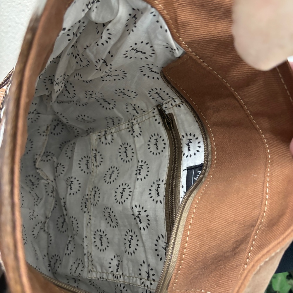 Myra Peridot Crossbody/Shoulder Hairon Leather Canvas Bag - Picture 14 of 16